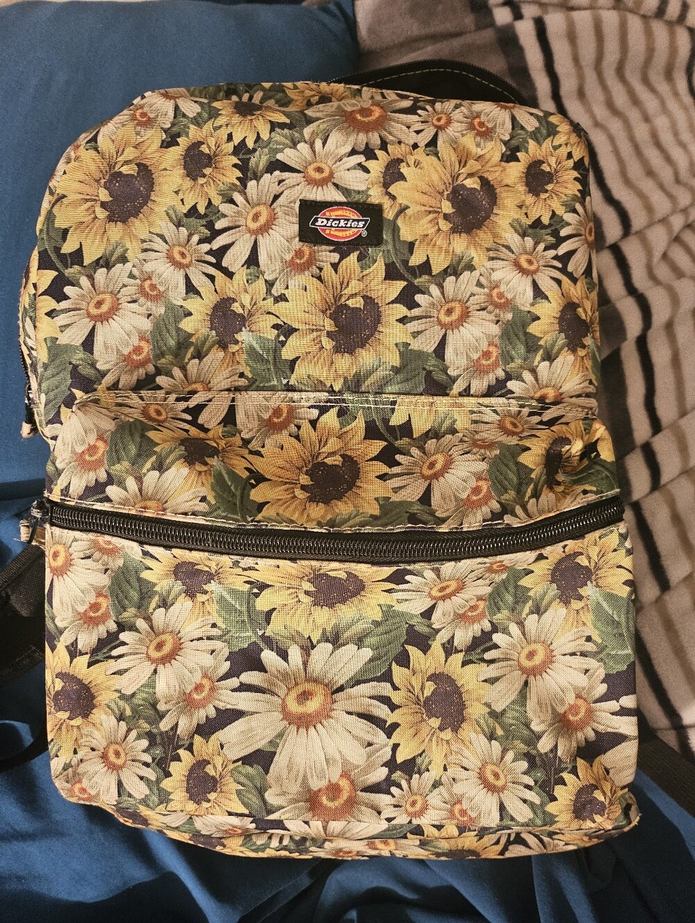 Dickies Sunflower Print Backpack in Yellow, Green, Black & Cream